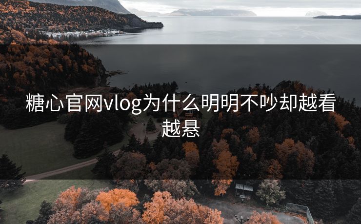 糖心官网vlog为什么明明不吵却越看越悬