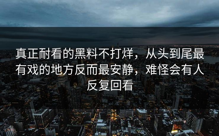 真正耐看的黑料不打烊，从头到尾最有戏的地方反而最安静，难怪会有人反复回看